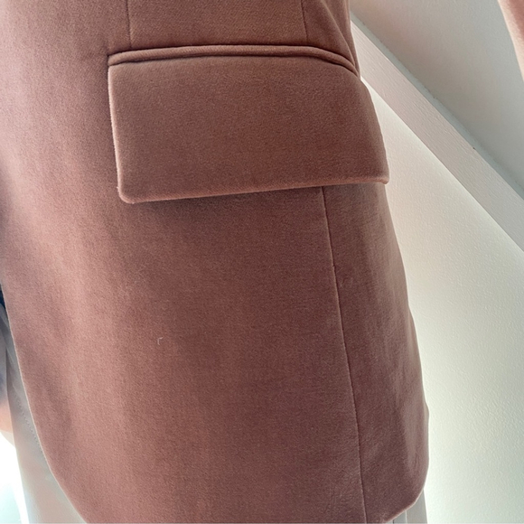 Frame Single Breast Lined Velvet Blazer Notch Lapel Pockets Old Rose - 0 - Picture 10 of 14